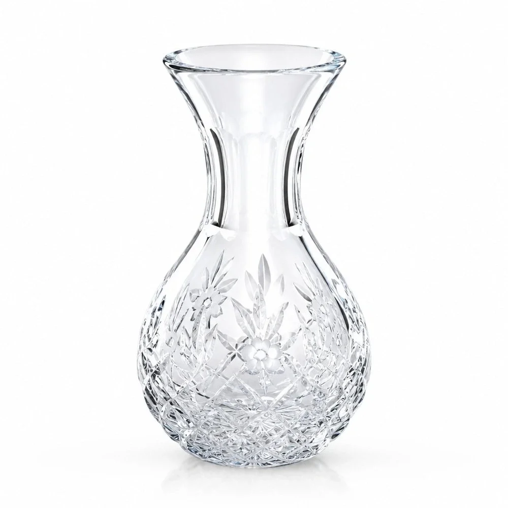 Rogaska Gallia Crystal Violet Bud Vase Etched Floral Diamond Cut Luxury Glass 4